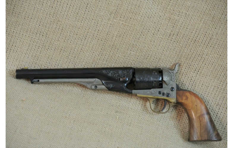 " VERKAUFT " Uberti Perkussions-Revolver,  Colt Mod. 1860 Army, Kal .44, Graviert.
