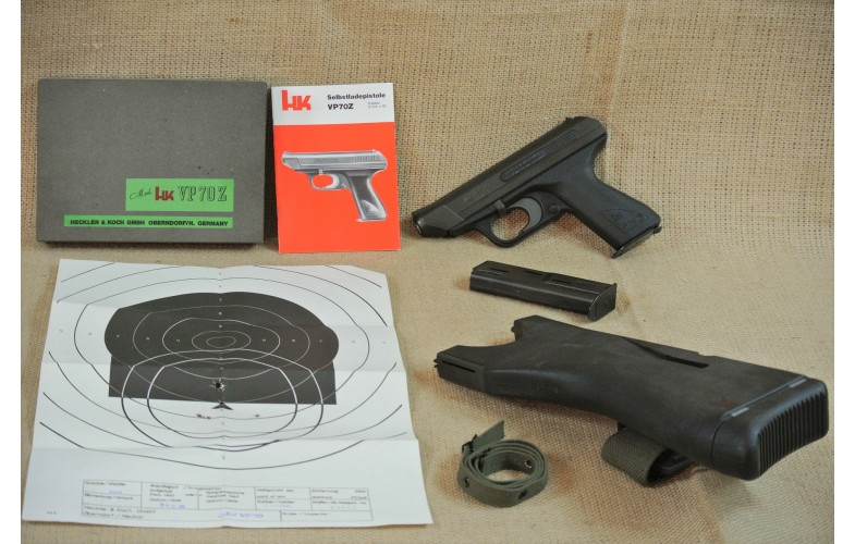 " VERKAUFT "  Halbautomatische Pistole, Heckler & Koch Model VP 70 Z, Kal. 9mm Luger, mit Anschlagschaft.