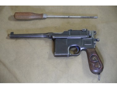 Halbautomatische Pistole, Mauser Mod. C96 Rote Neun,  Kal. 9mm Luger.