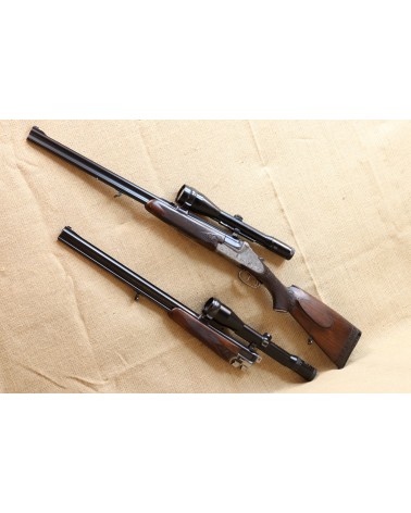 Doppelbüchse Heym, Kal. 30-06, mit Austauschlauf Bockbüchsflinte Kal. 12/70 – 5,6x57R.