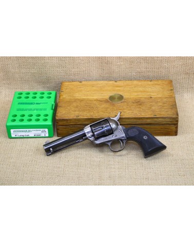 Revolver, Colt 1873, Kal. .41 Colt, 4 3/4 Zoll, mit Waffenkasten und Matrizensatz.