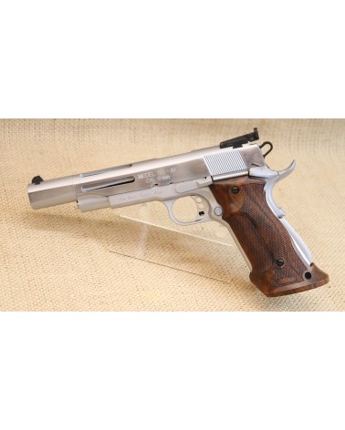 Halbautomatische Pistole, Springfield Mod. 1911-A1, 6 Zoll Briley-Lauf, Kal. 9mm Luger.