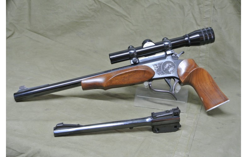 Einzellader Pistole,  Thompson Center Mod. Contender,  Kal. .44RemMag., u. Wechsellauf Kal. .22 lr. Einzellader Pistole,  Thompson Center Mod. Contender,  Kal. .44RemMag., u. Wechsellauf Kal. .22 lr.